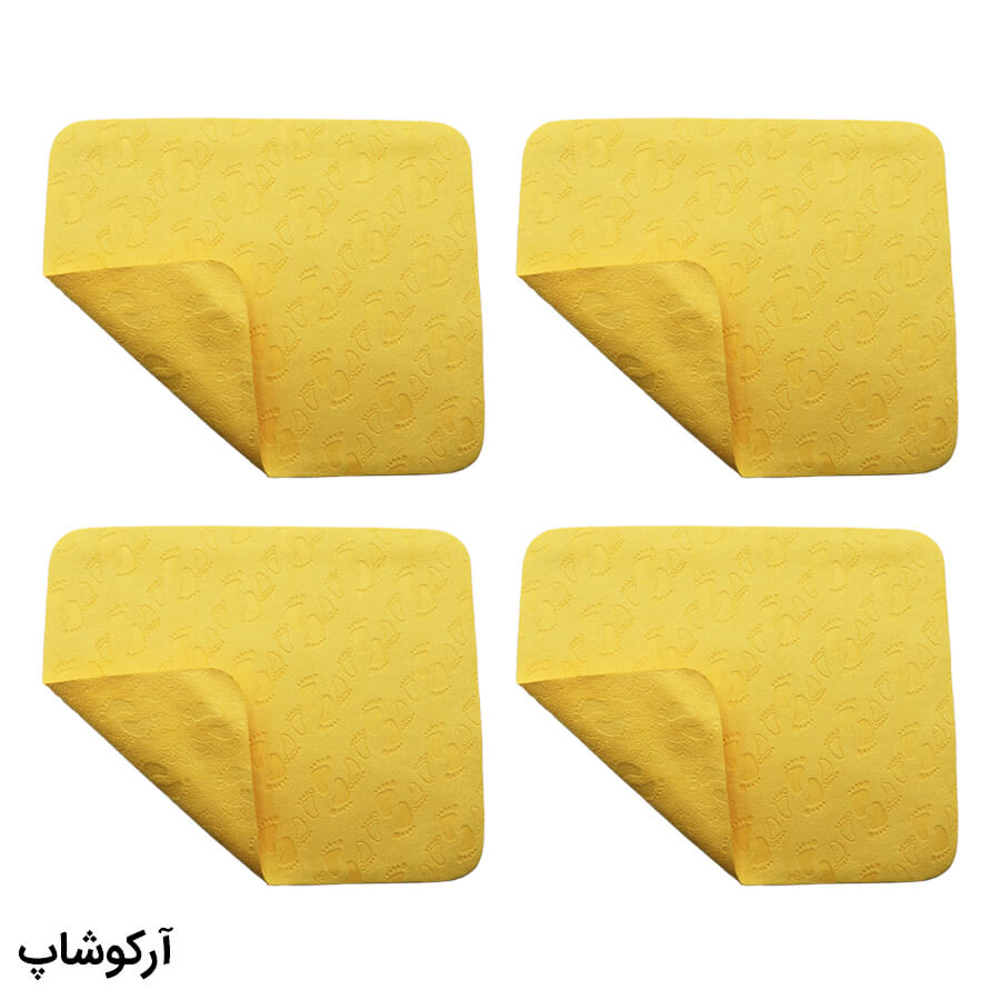 Microfiber-Yellow-Eyewear-Tissues-Model-992886-4-1 عکس از بسته 4 عددی دستمال عینک از جنس میکروفایبر، رنگ زرد و طرح دار کد 992886-4