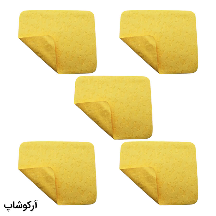 Microfiber-Yellow-Eyewear-Tissues-Model-992886-5-1 عکس از بسته 5 عددی دستمال عینک از جنس میکروفایبر، رنگ زرد و طرح دار کد 992886-5