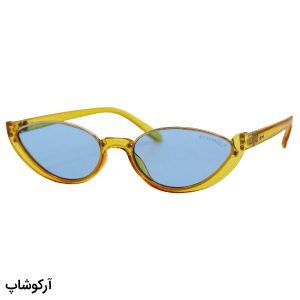 عکس از عینک دید در شب زنانه Chanel با فریم بیضی شکل، رنگ فریم نارنجی و عدسی آبی رنگ مدل 88203