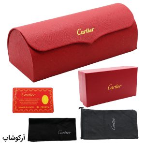 عکس از پک اورجینال عینک برند کارتیه (CARTIER) با تمام تجهیزات مدل 992851