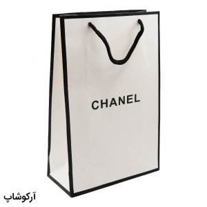 عکس از بگ، پاکت و ساک دستی هدیه عینک شنل (Chanel) با طراحی رنگ سفید و مشکی مدل 992895
