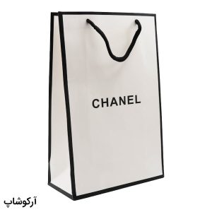 عکس از بگ، پاکت و ساک دستی هدیه عینک شنل (Chanel) با طراحی رنگ سفید و مشکی مدل 992895