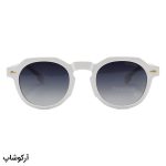 عکس از عینک آفتابی پلاریزه Moscot با فریم گرد، رنگ سفید، دسته سیمدار و لنز دودی سایه روشن مدل P1209