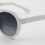 عکس از عینک آفتابی پلاریزه Moscot با فریم گرد، رنگ سفید، دسته سیمدار و لنز دودی سایه روشن مدل P1209