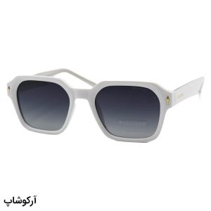 عکس از عینک آفتابی موسکات با فریم مربعی، سفید رنگ، دسته سیم دار و لنز دودی گرادینت و پلاریزه مدل P1203