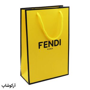 عکس از بگ، پاکت و ساک دستی هدیه عینک فندی (FENDI) با طراحی رنگ زرد و مشکی مدل 992910