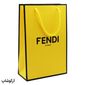 عکس از بگ، پاکت و ساک دستی هدیه عینک فندی (FENDI) با طراحی رنگ زرد و مشکی مدل 992910