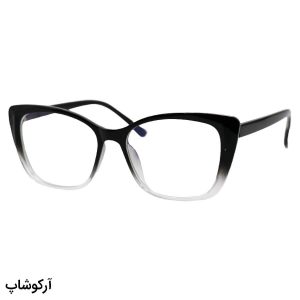 عکس از عینک طبی زنانه با فریم چشم گربه‌ای، از جنس کائوچو، رنگ مشکی و لنز بلوکات و قابل تعویض مدل 28016