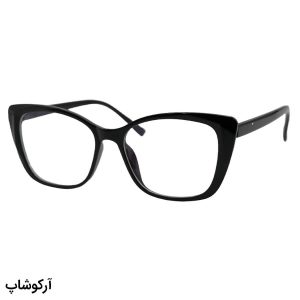 عکس از عینک طبی زنانه با فریم شکل چشم گربه‌ای، از جنس TR، رنگ مشکی و لنز بلوکات و قابل تعویض 28016