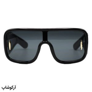 عکس از عینک آفتابی فانتزی لووه با فریم شکل مربعی، اور سایز، رنگ مشکی و لنز دودی تیره مدل 4000