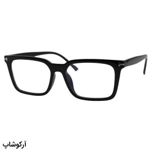 عکس از عینک طبی با فریم شکل مستطیلی، از جنس کائوچو، رنگ مشکی و لنز بلوکات و قابل تعویض مدل 203158