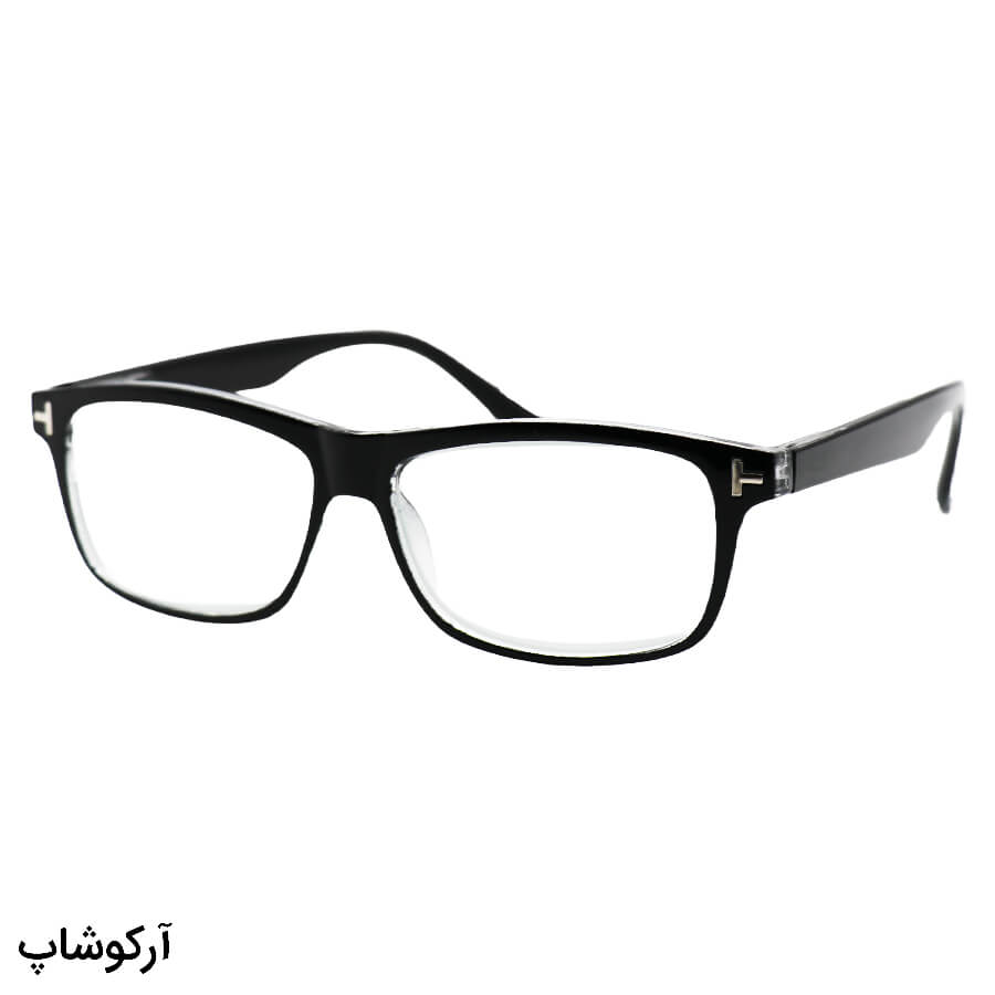 Black-Rectangular-Frame-And-Black-Spring-Handle-And-Hard-Diamond-Lens-Eyewear-Model-12835-Bl-1 عکس از عینک مطالعه نزدیک بین با فریم مستطیلی، رنگ مشکی و لنز شیشهای (سنگ) و لولای فنردار مدل 12835