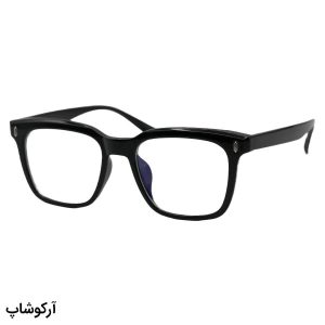 عکس از عینک طبی با فریم شکل مربعی، از جنس TR، رنگ مشکی و لنز بلوکات و قابل تعویض TR86012