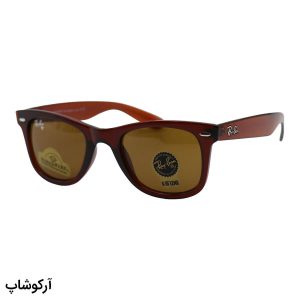 عکس از عینک آفتابی Ray-Ban با فریم ویفرر، رنگ قهوه‌ای و لنز قهوه‌ای تیره و جنس شیشه‌ای (سایز کوچک) مدل RB2140-S
