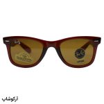 عکس از عینک آفتابی Ray-Ban با فریم ویفرر، رنگ قهوه‌ای و لنز قهوه‌ای تیره و جنس شیشه‌ای (سایز کوچک) مدل RB2140-S