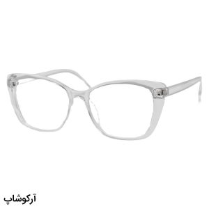 عکس از عینک طبی زنانه با فریم چشم گربه‌ای، از جنس کائوچو، بی‌رنگ و شفاف و لنز بلوکات و قابل تعویض 28016