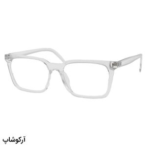 عکس از عینک طبی با فریم مستطیلی، از جنس کائوچو، بی‌رنگ و شفاف و لنز بلوکات و قابل تعویض مدل 203158