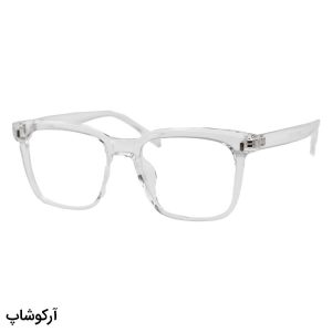 عکس از عینک طبی با فریم شکل مربعی، از جنس TR، بی‌رنگ و شفاف و لنز بلوکات و قابل تعویض TR86012