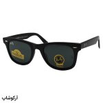 عکس از عینک آفتابی ریبن با فریم ویفرر، رنگ مشکی مات و لنز دودی تیره و جنس شیشه (سایز متوسط و استاندارد) مدل RB2140-L