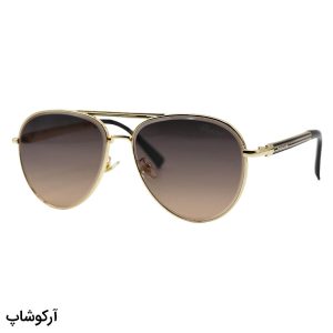 عکس از عینک آفتابی Chopard با فریم طلایی رنگ، شکل خلبانی و عدسی قهوه‌ای سایه روشن مدل TJ72343