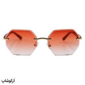 عکس از عینک شب کارتیه با فریم هندسی، طرح فریملس، دسته سیم‌دار، رنگ قهوه‌ای و لنز نارنجی هایلایت مدل 5G142