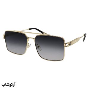 عکس از عینک آفتابی لاکچری میباخ با فریم شکل مربعی، رنگ طلایی و لنز دودی هایلایت مدل 10495
