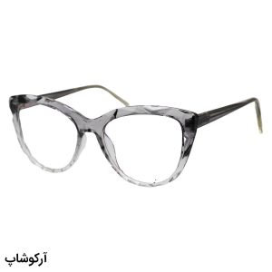 عکس از عینک طبی زنانه SWAROVSKI با فریم چشم گربه‌ای، رنگ طوسی، دسته سیم دار و لولا فنری مدل 8090