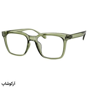 عکس از عینک طبی با فریم شکل مربعی، از جنس TR، رنگ سبز و لنز بلوکات و قابل تعویض TR86012
