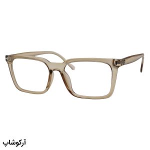 عکس از عینک طبی با فریم شکل مستطیلی، از جنس کائوچو، رنگ عسلی و لنز بلوکات و قابل تعویض مدل 203158