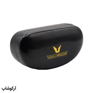 عکس از قاب عینک طرح هارد کیس، از جنس چرم، بیضی شکل، مشکی رنگ، درب لولا فنری جنتل مانستر مدل 992935