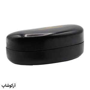 عکس از قاب عینک طرح هارد کیس، از جنس چرم، بیضی شکل، مشکی رنگ، درب لولا فنری جنتل مانستر مدل 992935