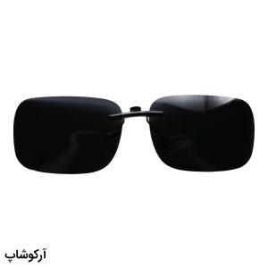عکس از کاور گیره دار لنز عینک طبی با رنگ دودی، پلاریزه و شکل مستطیلی و گیره فلزی مدل 992922