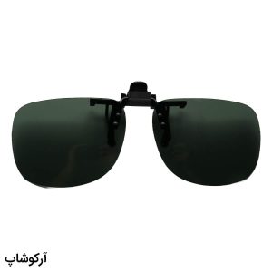 عکس از کاور گیره دار لنز عینک طبی با رنگ سبز، پلاریزه و شکل مستطیلی و گیره فلزی مدل 992916