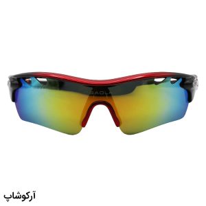 عکس از عینک ورزشی چند کاوره OBAOLAY با فریم قرمز رنگ، از جنس کائوچو و تجهیزات کامل مدل SP0896