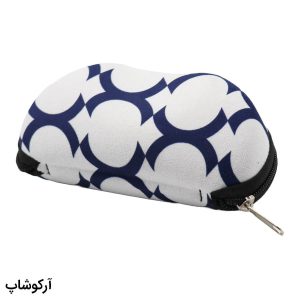 عکس از کیف عینک با رنگ سفید و آبی، از جنس مخملی و زیپ دار مدل 992930