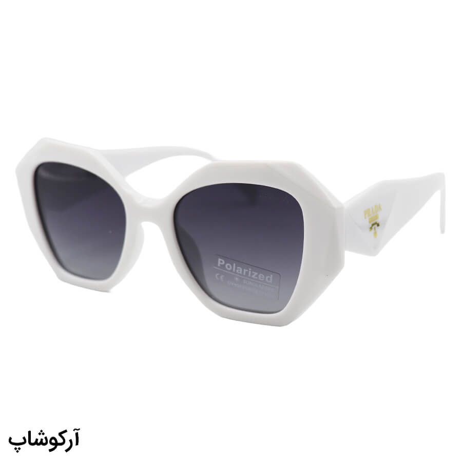 White-Butterfly-Frame-And-White-Handle-And-Dark-Polorized-Uv-Protection-Lens-Prada-Sunglasses-Model-Pa58038-Wh-1 عکس از عینک آفتابی پلاریزه پرادا با فریم و دسته سفید، شکل پروانهای و لنز دودی سایه روشن مدل p8815