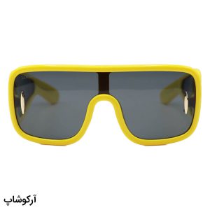 عکس از عینک آفتابی فانتزی LOEWE با فریم شکل مربعی، اور سایز، رنگ زرد و عدسی دودی تیره مدل 4000