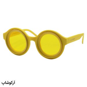 عکس از عینک دید در شب فانتزی لویی ویتون با فریم شکل گرد، رنگ زرد، دسته زرد و لنز زرد مدل 6191