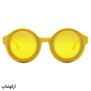 عکس از عینک دید در شب فانتزی لویی ویتون با فریم شکل گرد، رنگ زرد، دسته زرد و لنز زرد مدل 6191