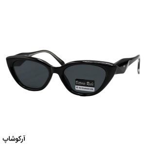 عکس از عینک آفتابی زنانه Vittorio Richi با فریم چشم گربه‌ای، رنگ مشکی، دسته سیم‌دار و لنز دودی تیره و پلاریزه 8833
