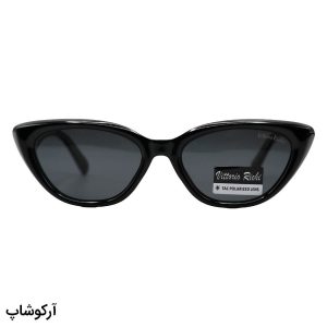 عکس از عینک آفتابی زنانه Vittorio Richi با فریم چشم گربه‌ای، رنگ مشکی، دسته سیم‌دار و لنز دودی تیره و پلاریزه 8833
