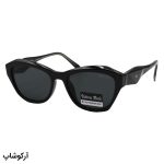 عکس از عینک آفتابی زنانه ویتوریو ریچی با فریم چندضلعی، رنگ مشکی، دسته سیمدار، لنز دودی تیره و پلاریزه مدل 8869