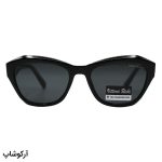 عکس از عینک آفتابی زنانه ویتوریو ریچی با فریم چندضلعی، رنگ مشکی، دسته سیمدار، لنز دودی تیره و پلاریزه مدل 8869