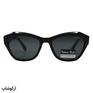 عکس از عینک آفتابی زنانه ویتوریو ریچی با فریم چندضلعی، رنگ مشکی، دسته سیم‌دار، لنز دودی تیره و پلاریزه مدل 8869