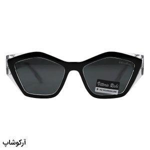 عکس از عینک آفتابی زنانه Vittorio Richi با فریم چند ضلعی، رنگ مشکی، دسته سیم‌دار، لنز دودی تیره و پلاریزه مدل 9845