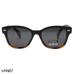 عکس از عینک آفتابی Zara با فریم مشکی مات، شکل ویفرر، دسته سیم‌دار و لنز دودی تیره و پلاریزه مدل 66808