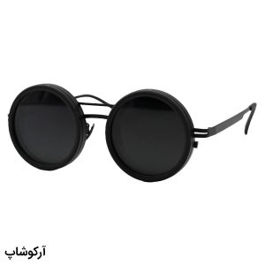 عکس از عینک آفتابی ژاپنی با لنز دوبل، چرخشی، قابل تنظیم، پلاریزه، فریم مشکی رنگ، شکل گرد و جنس تیتانیوم مدل M25018