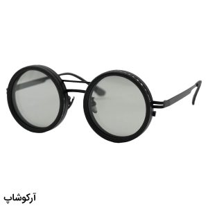 عکس از عینک آفتابی ژاپنی با لنز دوبل، چرخشی، قابل تنظیم، پلاریزه، فریم مشکی رنگ، شکل گرد و جنس تیتانیوم مدل M25018