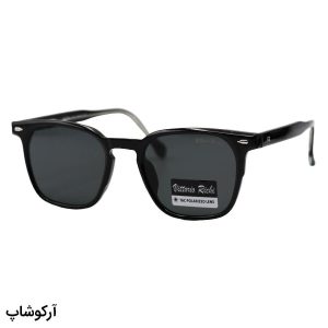 عکس از عینک آفتابی ویتوریو ریچی با فریم مربعی کوچک، رنگ مشکی براق، دسته سیم‌دار، لنز دودی تیره و پلاریزه مدل 6247