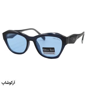 عکس از عینک آفتابی زنانه ویتوریو ریچی با فریم چندضلعی، رنگ آبی تیره، دسته سیم‌دار، لنز آبی و پلاریزه مدل 8869